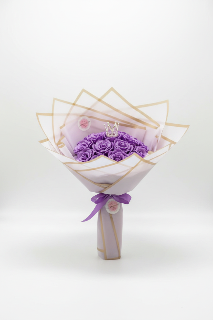Bouquet de Rosas Eternas Moradas perfecto para un regalo